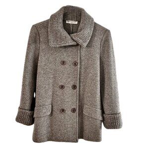 Amina Rubinacci Jacket Womens Sz Small/42 Gray Knit Wool Cashmere Italy MINT